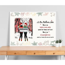 Charger l'image dans la galerie, Poster encadré en bois personnalisée, Noël cadeau pour Sœurs, amies, Jusqu'à 6 filles, À Ma Meilleurs Amies Merci