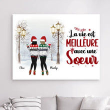 Charger l'image dans la galerie, Impression sur Acrylique personnalisée, Noël cadeau pour Sœurs, amies, Jusqu'à 6 filles, La vie est Meilleur Avec