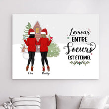 Charger l'image dans la galerie, Impressions sur métal personnalisée, Noël cadeau pour amies, Jusqu'à 6 filles, L'amour Entre Sœurs est éternel