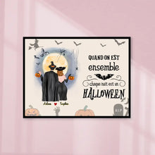 Charger l'image dans la galerie, Poster encadré en bois personnalisée, Halloween cadeau pour Couple, épouse, mari, Famille, Quand On Ensemble