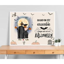 Charger l'image dans la galerie, Poster encadré en bois personnalisée, Halloween cadeau pour Couple, épouse, mari, Famille, Quand On Ensemble