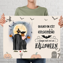 Charger l'image dans la galerie, Poster encadré en bois personnalisée, Halloween cadeau pour Couple, épouse, mari, Famille, Quand On Ensemble