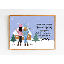 Charger l'image dans la galerie, Poster encadré en bois personnalisée, Noël cadeau pour amies, Jusqu'à 6 filles, Sœurs Pour Toujours Jamais Séparées