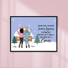 Charger l'image dans la galerie, Poster encadré en bois personnalisée, Noël cadeau pour amies, Jusqu'à 6 filles, Sœurs Pour Toujours Jamais Séparées