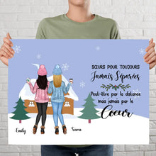 Charger l'image dans la galerie, Poster encadré en bois personnalisée, Noël cadeau pour amies, Jusqu'à 6 filles, Sœurs Pour Toujours Jamais Séparées