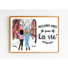 Charger l'image dans la galerie, Poster encadré en bois personnalisée, Noël cadeau pour amies, Sœurs, Jusqu'à 6 filles, Meilleures Amies Pour La Vie