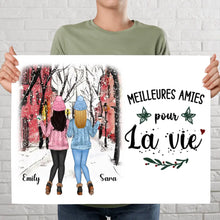 Charger l'image dans la galerie, Poster encadré en bois personnalisée, Noël cadeau pour amies, Sœurs, Jusqu'à 6 filles, Meilleures Amies Pour La Vie