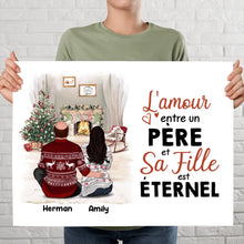 Charger l'image dans la galerie, Poster encadré en bois personnalisée, Noël cadeau pour papa, Jusqu'à 5 filles, L'amour entre un Père et Sa Fille