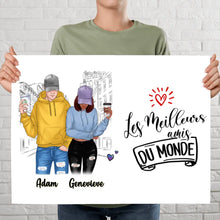 Charger l'image dans la galerie, Poster encadré en bois personnalisée,  Noël cadeau pour amies, Sœurs, Jusqu'à 2 filles, Meilleures Amis Du Monde