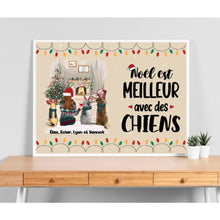 Charger l'image dans la galerie, Poster encadré en bois personnalisée, Noël cadeau pour Maman Chien, Jusqu'à 4 Chiens, Meilleure Avec des chiens