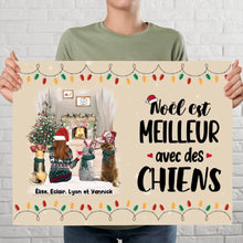 Charger l'image dans la galerie, Poster encadré en bois personnalisée, Noël cadeau pour Maman Chien, Jusqu'à 4 Chiens, Meilleure Avec des chiens