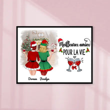 Charger l'image dans la galerie, Poster encadré en bois personnalisée, Noël cadeau pour amies, Sœurs, Jusqu'à 5 filles, Meilleures Amies Pour La Vie