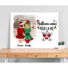 Charger l'image dans la galerie, Poster encadré en bois personnalisée, Noël cadeau pour amies, Sœurs, Jusqu'à 5 filles, Meilleures Amies Pour La Vie