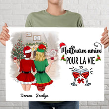 Charger l'image dans la galerie, Poster encadré en bois personnalisée, Noël cadeau pour amies, Sœurs, Jusqu'à 5 filles, Meilleures Amies Pour La Vie
