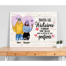 Charger l'image dans la galerie, Poster encadré en bois personnalisée, cadeau pour Couple, petit ami, petite amie, Les Histoires D'amour Sont Belles
