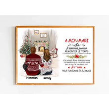 Charger l'image dans la galerie, Poster encadré en bois personnalisée, Noël cadeau pour Couple, épouse, mari, À Mon Mari Jet' Aime Pour Toujours