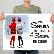 Charger l'image dans la galerie, Poster encadré en bois personnalisée, Noël cadeau pour amie, Pas Sœurs De Sang Mai Sœurs De Cœur