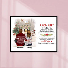 Charger l'image dans la galerie, Poster encadré en bois personnalisée, Noël cadeau pour Couple, épouse, mari, A Ma Femme Jet' Aime Pour Toujours