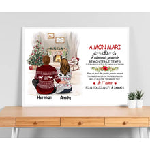 Charger l'image dans la galerie, Poster encadré en bois personnalisée, Noël cadeau pour Couple, épouse, mari, A Ma Femme Jet' Aime Pour Toujours