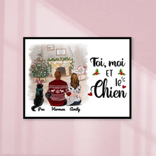 Charger l'image dans la galerie, Poster encadré en bois personnalisée, Noël cadeau pour Maman et Papa Chien, Noël est Meilleure Avec des chiens