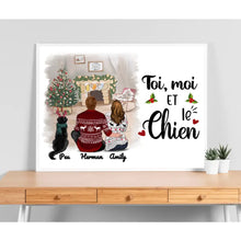 Charger l'image dans la galerie, Poster encadré en bois personnalisée, Noël cadeau pour Maman et Papa Chien, Noël est Meilleure Avec des chiens