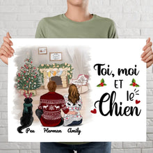 Charger l'image dans la galerie, Poster encadré en bois personnalisée, Noël cadeau pour Maman et Papa Chien, Noël est Meilleure Avec des chiens