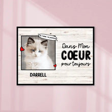 Charger l'image dans la galerie, Poster encadré en bois personnalisée, Photo Noël cadeau pour chien, chat et animal amoureux, Dans Mon Cœurs