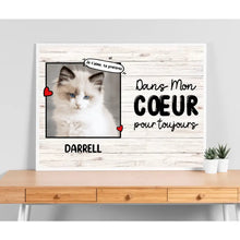 Charger l'image dans la galerie, Poster encadré en bois personnalisée, Photo Noël cadeau pour chien, chat et animal amoureux, Dans Mon Cœurs