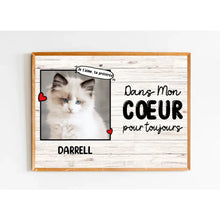 Charger l'image dans la galerie, Poster encadré en bois personnalisée, Photo Noël cadeau pour chien, chat et animal amoureux, Dans Mon Cœurs
