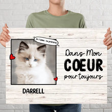 Charger l'image dans la galerie, Poster encadré en bois personnalisée, Photo Noël cadeau pour chien, chat et animal amoureux, Dans Mon Cœurs