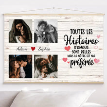 Charger l'image dans la galerie, Toile à suspendre personnalisée, Toile Photo cadeau pour Couple, Les Histoires D'amour Sont Belles