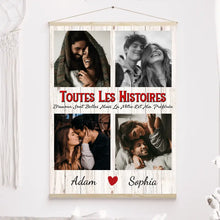 Charger l'image dans la galerie, Toile à suspendre personnalisée, Toile Photo cadeau pour Couple, Les Histoires D'amour Sont Belles