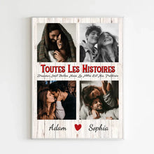 Charger l'image dans la galerie, Poster encadré en bois personnalisée, Photo cadeau pour Couple, Les Histoires D'amour Sont Belles