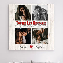 Charger l'image dans la galerie, Impressions sur métal personnalisée, Photo cadeau pour Couple, Les Histoires D'amour Sont Belles