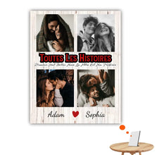 Charger l'image dans la galerie, Impression sur table personnalisée, TableTop Print cadeau pour Couple, Les Histoires D'amour Sont Belles