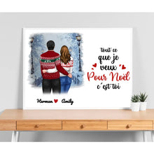 Charger l'image dans la galerie, Poster encadré en bois personnalisée, Noël cadeau pour Couple, Femme, Mari, A Ma Femme / A Mon Mari