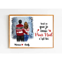 Charger l'image dans la galerie, Poster encadré en bois personnalisée, Noël cadeau pour Couple, Femme, Mari, A Ma Femme / A Mon Mari