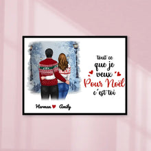 Charger l'image dans la galerie, Poster encadré en bois personnalisée, Noël cadeau pour Couple, Femme, Mari, A Ma Femme / A Mon Mari