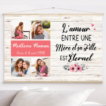 Charger l'image dans la galerie, Toile à suspendre personnalisée, Toile Photo Noël cadeau pour Meilleure Maman, Mère et sa Fille Est éternel