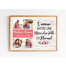 Charger l'image dans la galerie, Poster encadré en bois personnalisée, Photo Noël cadeau pour Meilleure Maman, Mère et sa Fille Est éternel