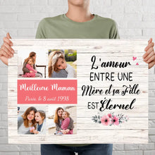 Charger l'image dans la galerie, Poster encadré en bois personnalisée, Photo Noël cadeau pour Meilleure Maman, Mère et sa Fille Est éternel