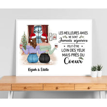Charger l'image dans la galerie, Poster encadré en bois personnalisée, Noël cadeau pour amie, Sœur, Les Meilleures Amies Ne Sont Jamais Séparées