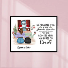 Charger l'image dans la galerie, Poster encadré en bois personnalisée, Noël cadeau pour amie, Sœur, Les Meilleures Amies Ne Sont Jamais Séparées