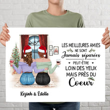Charger l'image dans la galerie, Poster encadré en bois personnalisée, Noël cadeau pour amie, Sœur, Les Meilleures Amies Ne Sont Jamais Séparées