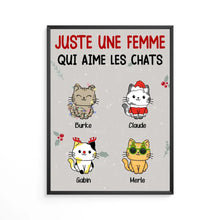 Charger l'image dans la galerie, Poster encadré en bois personnalisée, Noël cadeau pour Maman Chat, Mignons Chats, Femme, Fille Qui Aime Les Chats
