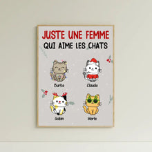 Charger l'image dans la galerie, Poster encadré en bois personnalisée, Noël cadeau pour Maman Chat, Mignons Chats, Femme, Fille Qui Aime Les Chats