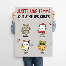 Charger l'image dans la galerie, Poster encadré en bois personnalisée, Noël cadeau pour Maman Chat, Mignons Chats, Femme, Fille Qui Aime Les Chats