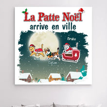 Charger l'image dans la galerie, Impression sur Acrylique personnalisée, cadeau pour Maman Papa chats, jusqu'à 6 chats, La Patte Noël arrive en ville