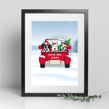 Charger l'image dans la galerie, Passe partout personnalisée, cadeau pour Maman et Papa Chien, jusqu'à 3 chiens, Voiture rouge, joyeux noël