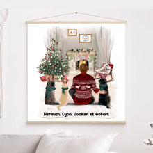 Charger l'image dans la galerie, Jusqu'à 6 Chiens, Toile à suspendre personnalisée, Noël cadeau pour Papa Chien, Homme, Garçon Qui Aime Les Chiens